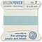 Griffin Nylon Bead Cord Perlseide – Size 2 (0.45mm) – 2 Meters per Card – Stainless Steel Needle Attached – for Knotting Pearls, Gemstones, Crystals and Beads